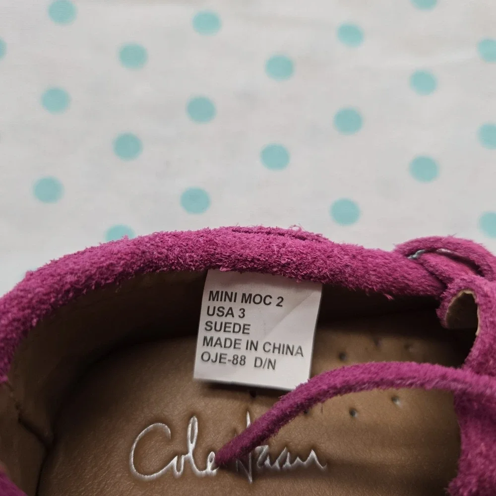 Cole Haan Infant Shoes Grant Driver Moccasins Electric Pink Suede 0-3 Months